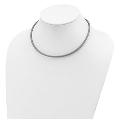 Sterling Silver 16inch 3mm Metallic Rubber Cord NecklaceQG1260