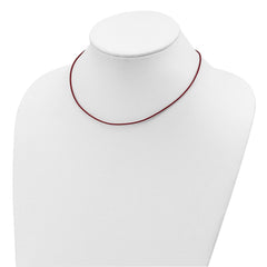 Sterling Silver 18inch 1.5mm Poppy Leather Cord NecklaceQG1300