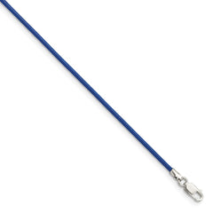 Sterling Silver 16inch 1.5mm Royal Blue Leather Cord NecklaceQG1301