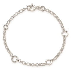 Sterling Silver Polished Fancy Rolo Chain Children's Bracelet QG1329-6