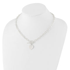 Sterling Silver Engraveable Heart Necklace QG1436-18
