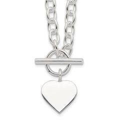 Sterling Silver Engraveable Heart Necklace QG1436-18