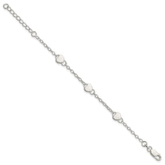 Sterling Silver Heart Childs 6 Inch Plus 1 Inch Ext. Bracelet QG1445-6