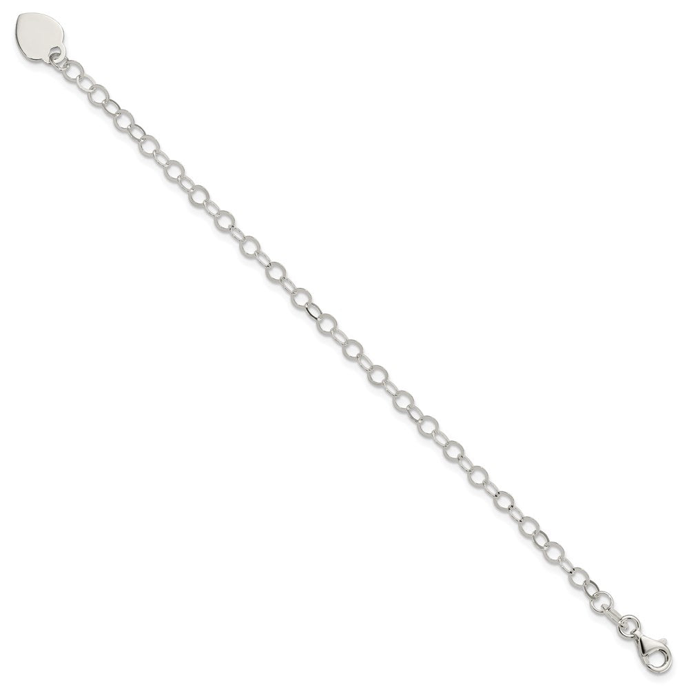 Sterling Silver Engraveable Heart Charm Bracelet QG1449-6