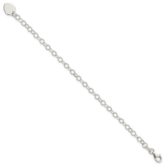 Sterling Silver Engraveable Heart Charm Bracelet QG1449-6