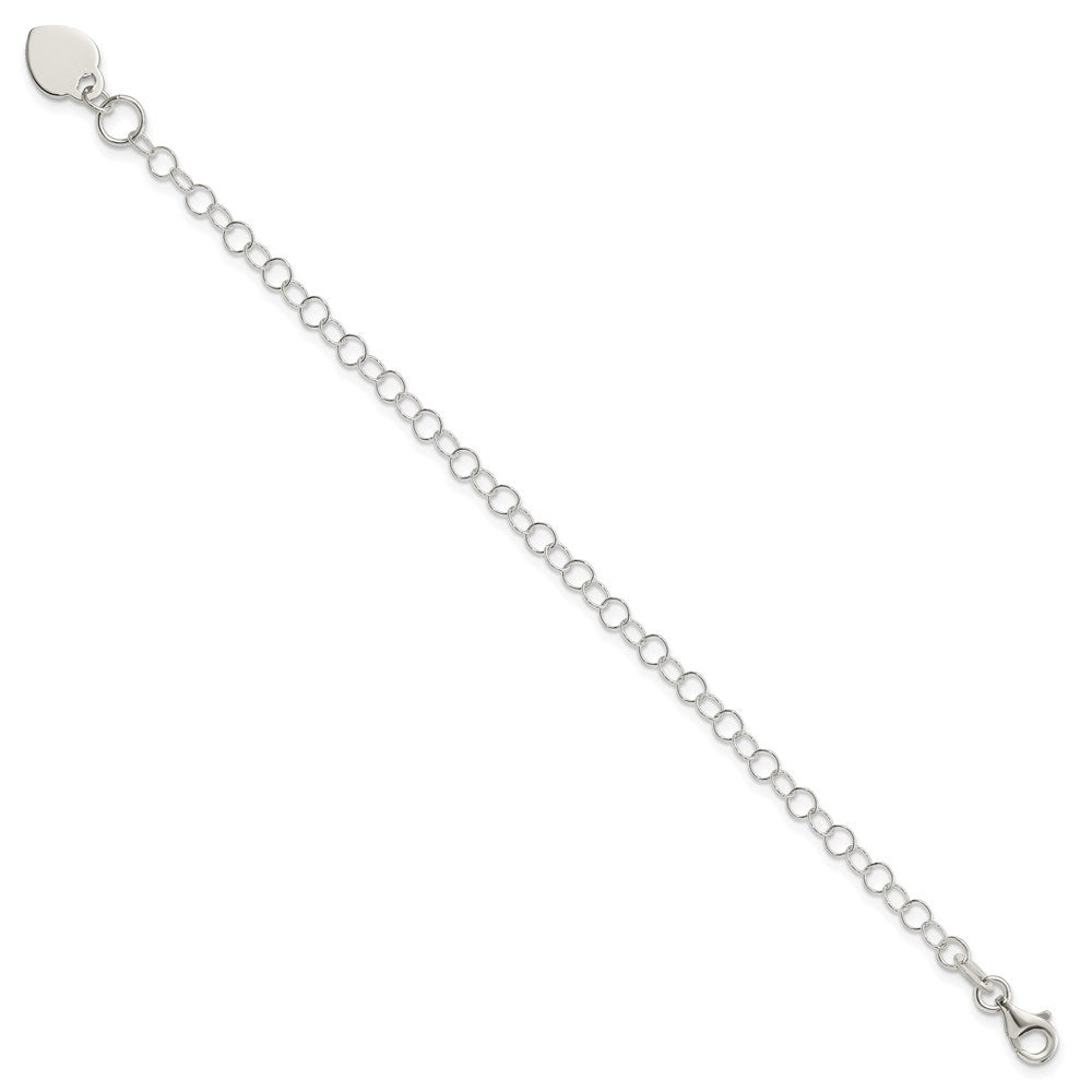 Sterling Silver Heart Charm Childs Bracelet QG1450-6