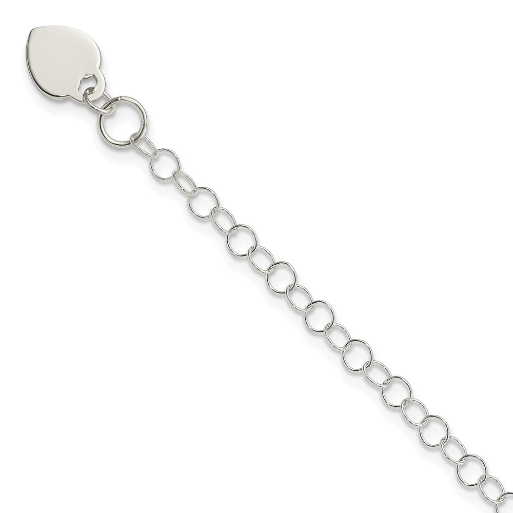 Sterling Silver Heart Charm Childs Bracelet QG1450-6