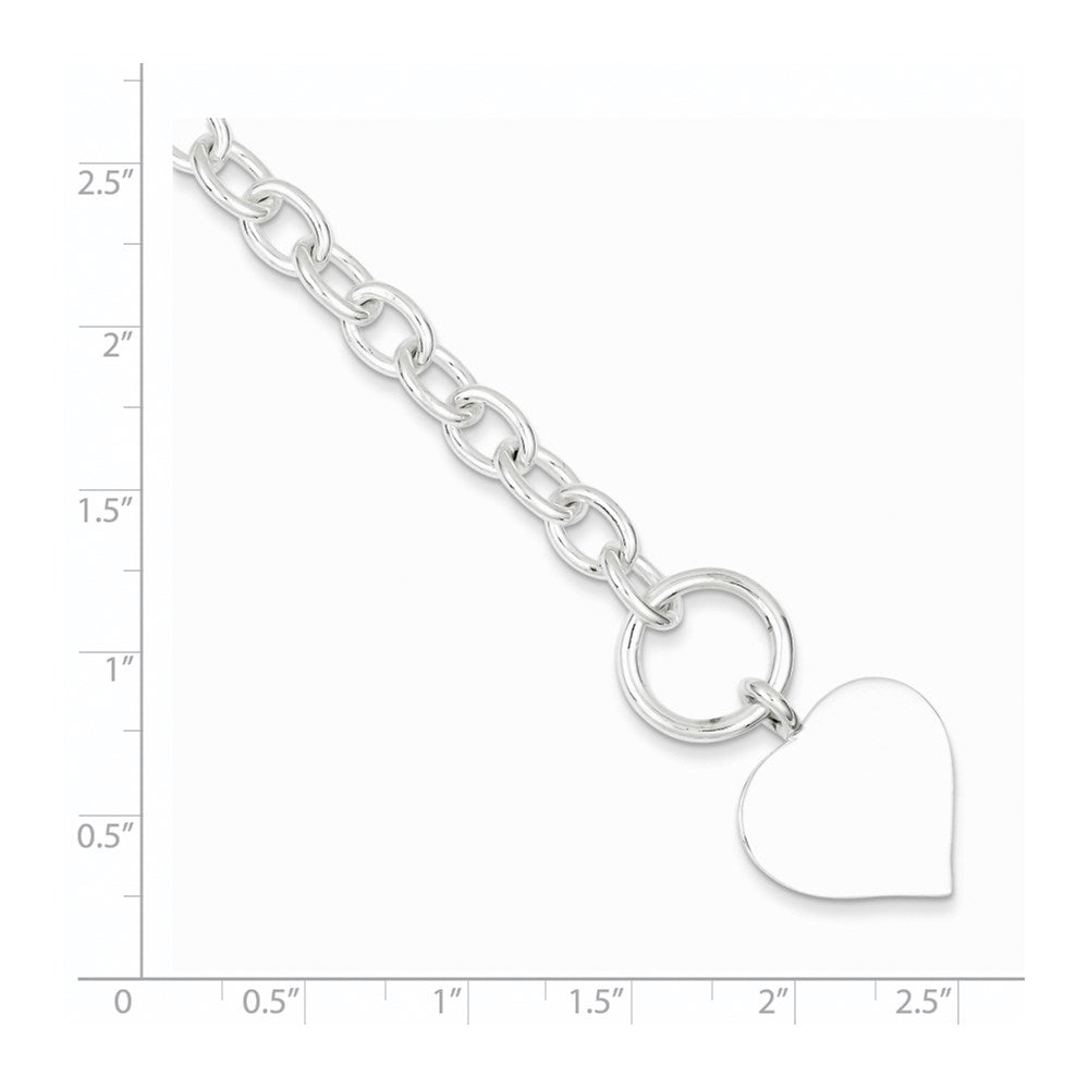 Sterling Silver Engraveable Heart Bracelet QG1462-7.5