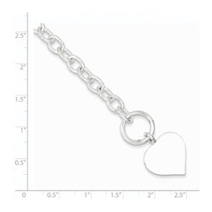 Sterling Silver Engraveable Heart Bracelet QG1462-7.5