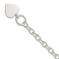 Sterling Silver Engraveable Heart Bracelet QG1462-7.5