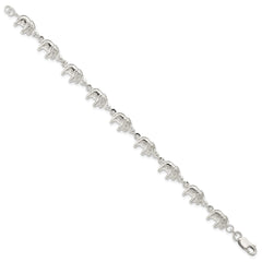 Sterling Silver Elephant Bracelet QG1550-7