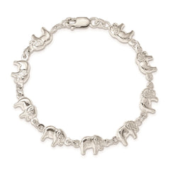 Sterling Silver Elephant Bracelet QG1550-7