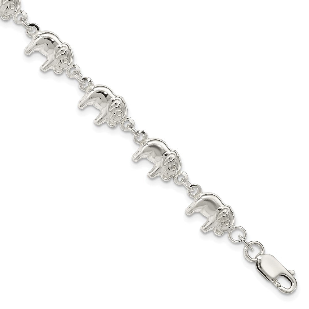 Sterling Silver Elephant Bracelet QG1550-7