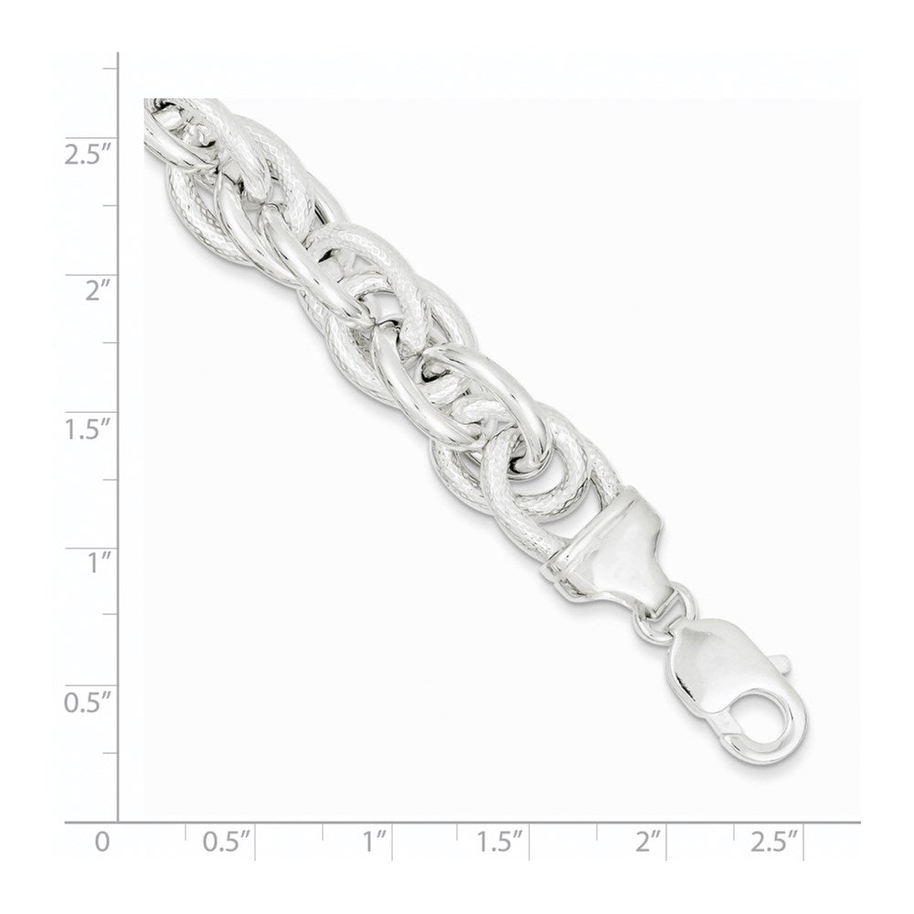 Sterling Silver Fancy Link Bracelet QG1559-7.75