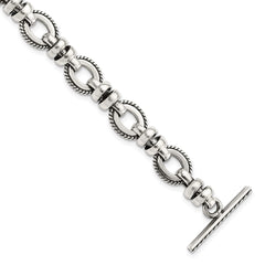 Sterling Silver Antiqued Fancy Link Bracelet QG1612-7.5