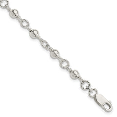 Sterling Silver Beaded Fancy Link Bracelet QG1628-7