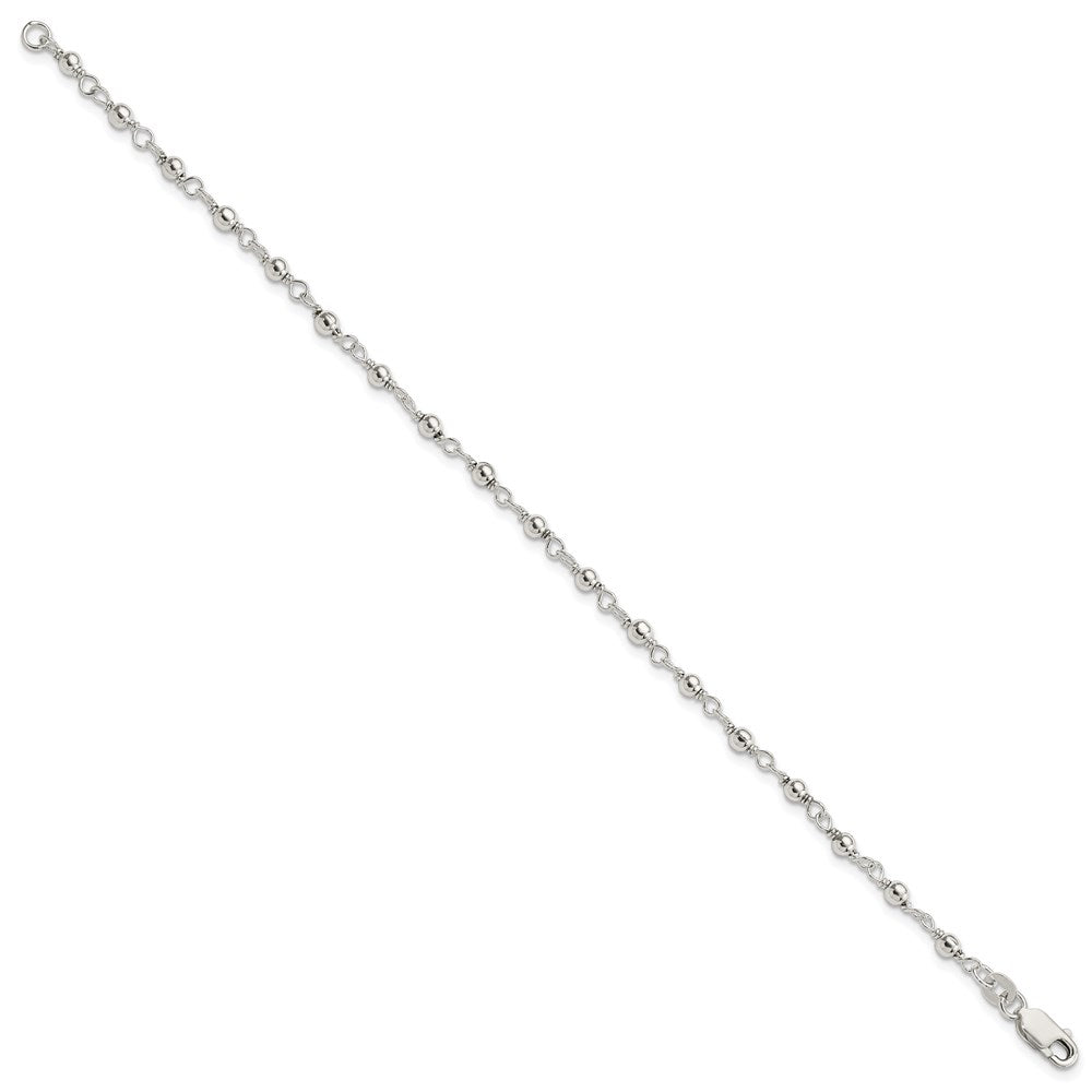 Sterling Silver Bead and Link Bracelet QG1629-7.25