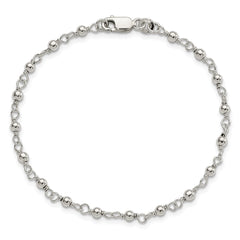 Sterling Silver Bead and Link Bracelet QG1629-7.25