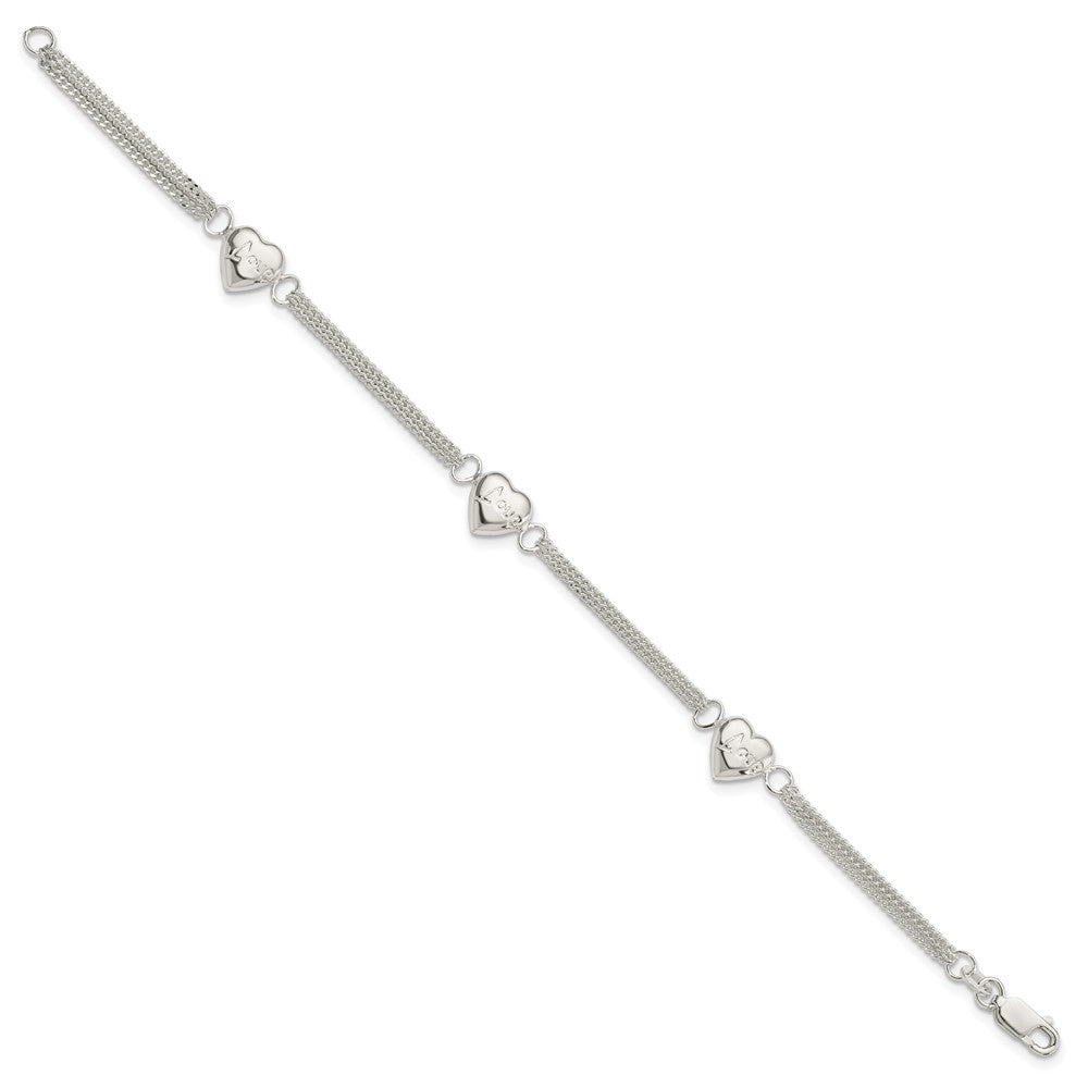 Sterling Silver Heart with Love Bracelet QG1688-7