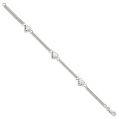 Sterling Silver Heart with Love Bracelet QG1688-7