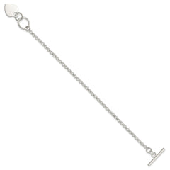 Sterling Silver Fancy Engraveable Heart Bracelet QG2172-7.5
