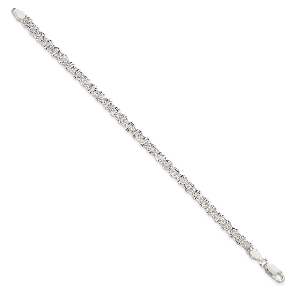 Sterling Silver 4mm Double Link Charm Bracelet QG2201-7
