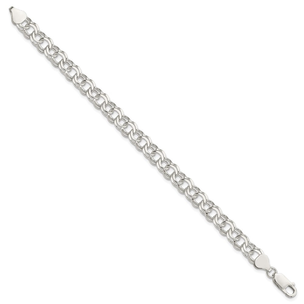 Sterling Silver 7.6mm Double Link Charm Bracelet QG2205-7