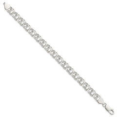 Sterling Silver 7.6mm Double Link Charm Bracelet QG2205-7