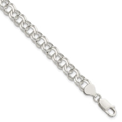 Sterling Silver 7.6mm Double Link Charm Bracelet QG2205-7