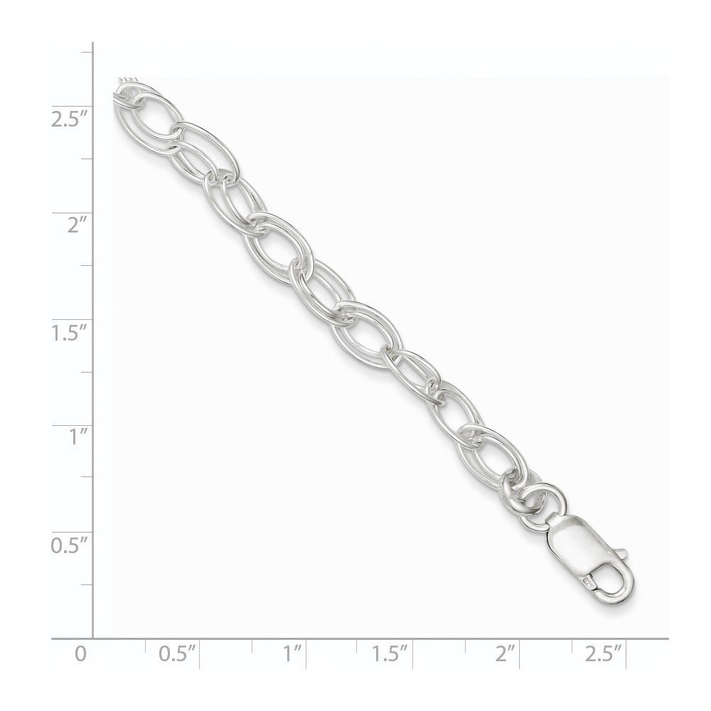 Sterling Silver 6mm Double Link Bracelet QG2220-7.5