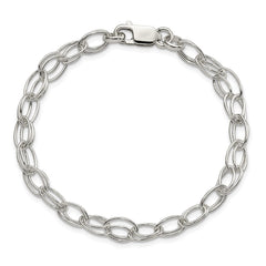 Sterling Silver 6mm Double Link Bracelet QG2220-7.5