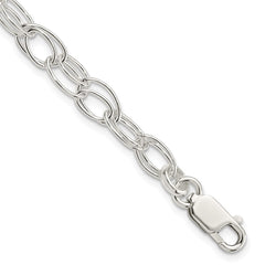 Sterling Silver 6mm Double Link Bracelet QG2220-7.5
