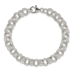 Sterling Silver Triple Link Charm Bracelet QG2223-7.5