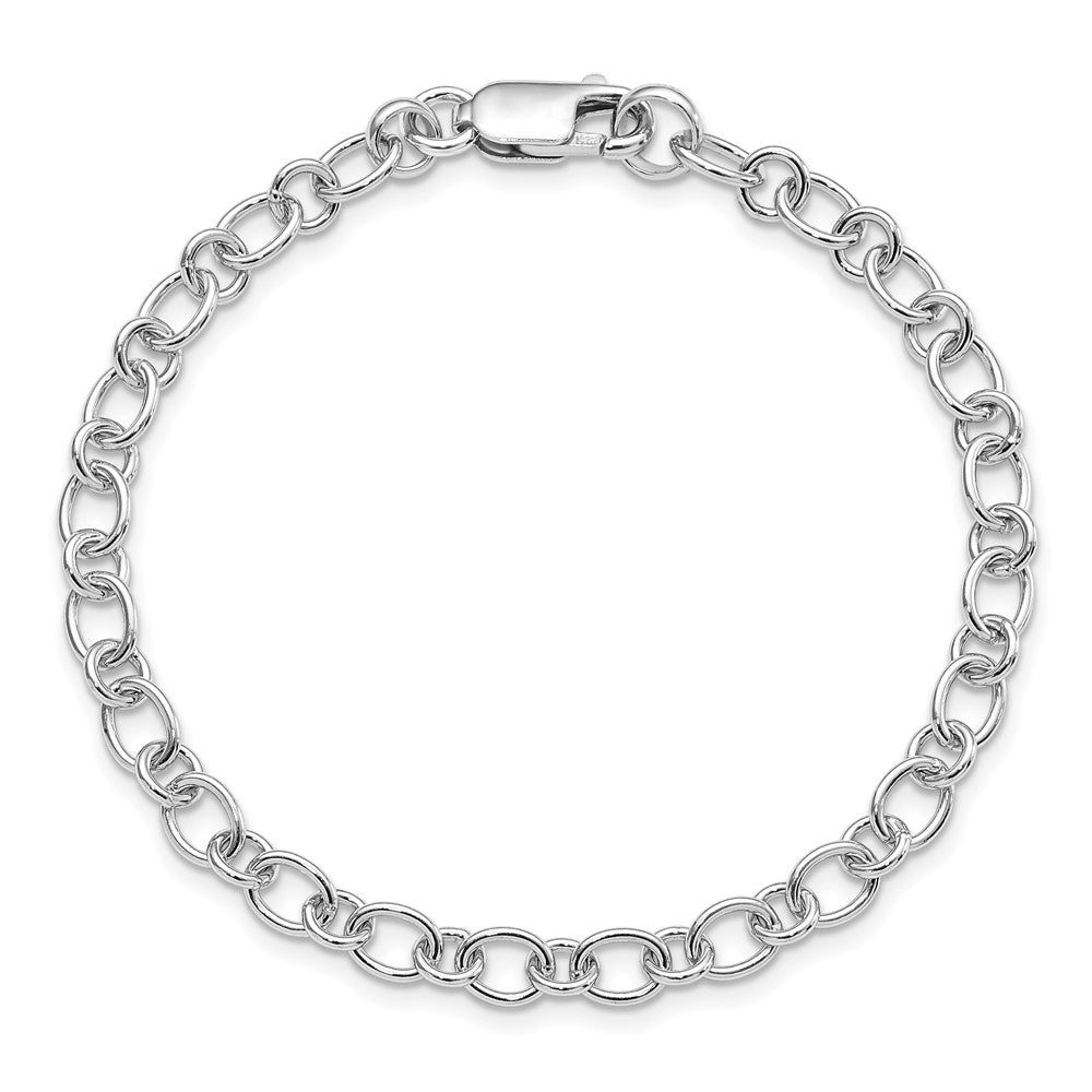 Amore La Vita Sterling Silver Rhodium-plated Polished 5mm 7.5 inch with Lobster Clasp Charm Bracelet QG2236R-7.5