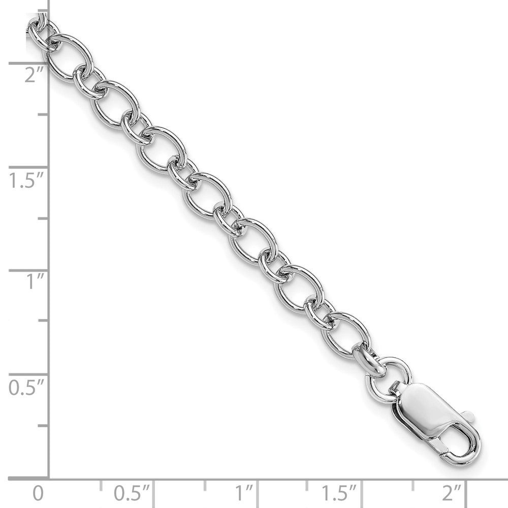 Amore La Vita Sterling Silver Rhodium-plated Polished 5mm 7.5 inch with Lobster Clasp Charm Bracelet QG2236R-7.5