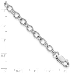 Amore La Vita Sterling Silver Rhodium-plated Polished 5mm 7.5 inch with Lobster Clasp Charm Bracelet QG2236R-7.5