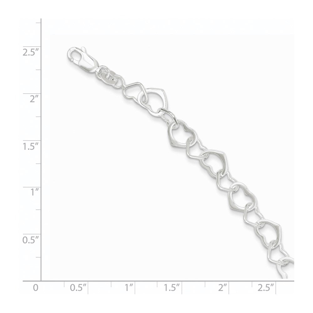 Sterling Silver Hearts Bracelet QG2260-7.5