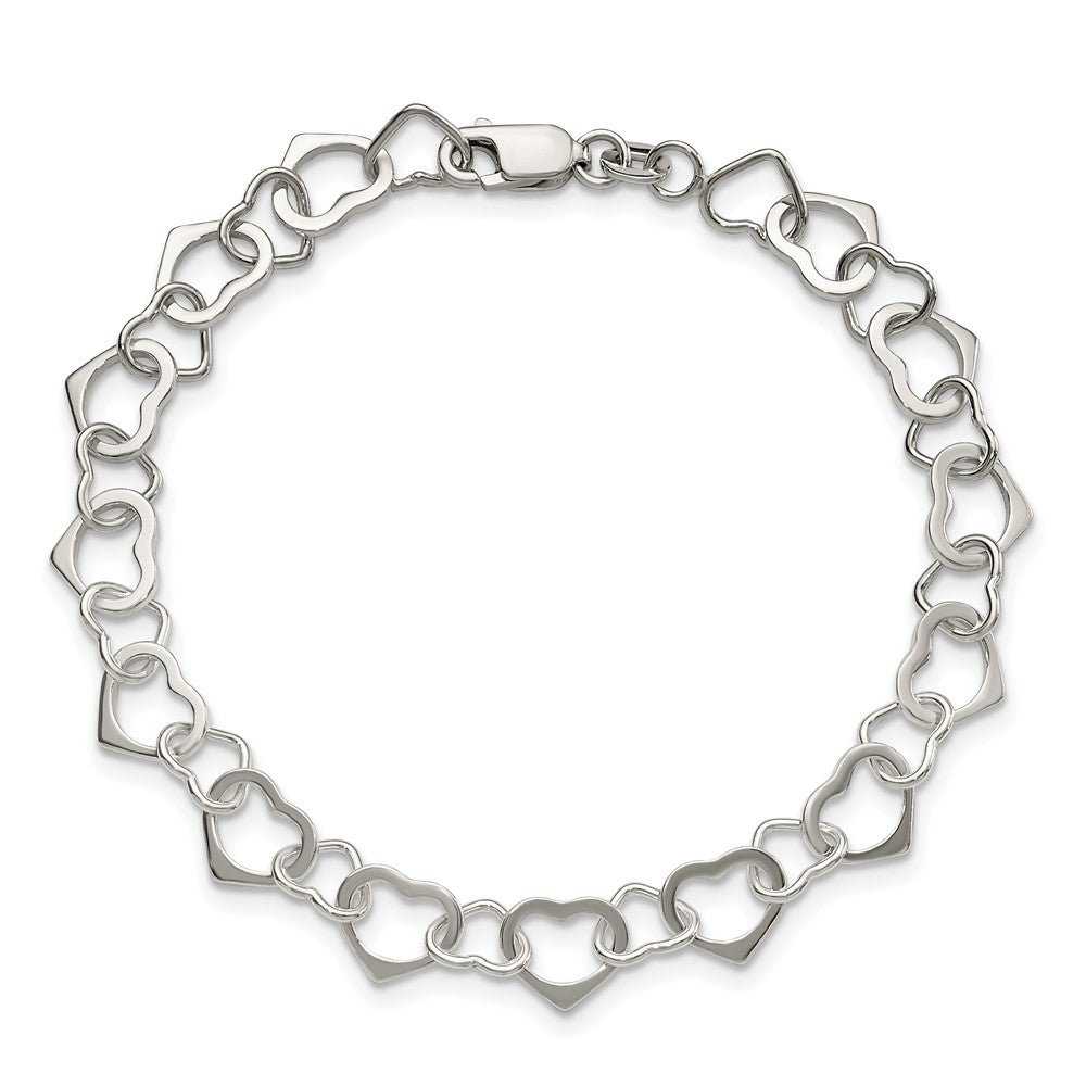 Sterling Silver Hearts Bracelet QG2260-7.5