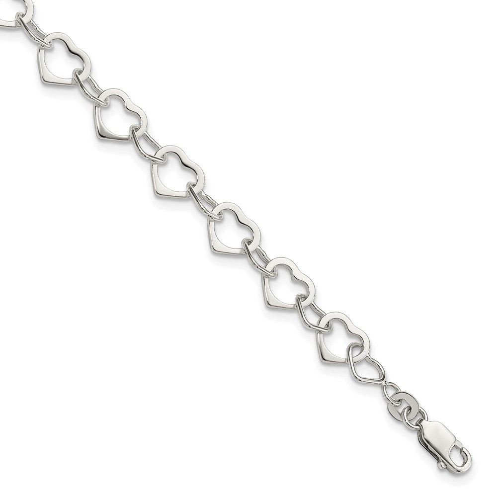 Sterling Silver Hearts Bracelet QG2260-7.5