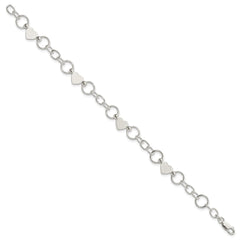 Sterling Silver Heart Bracelet QG2310-7.5