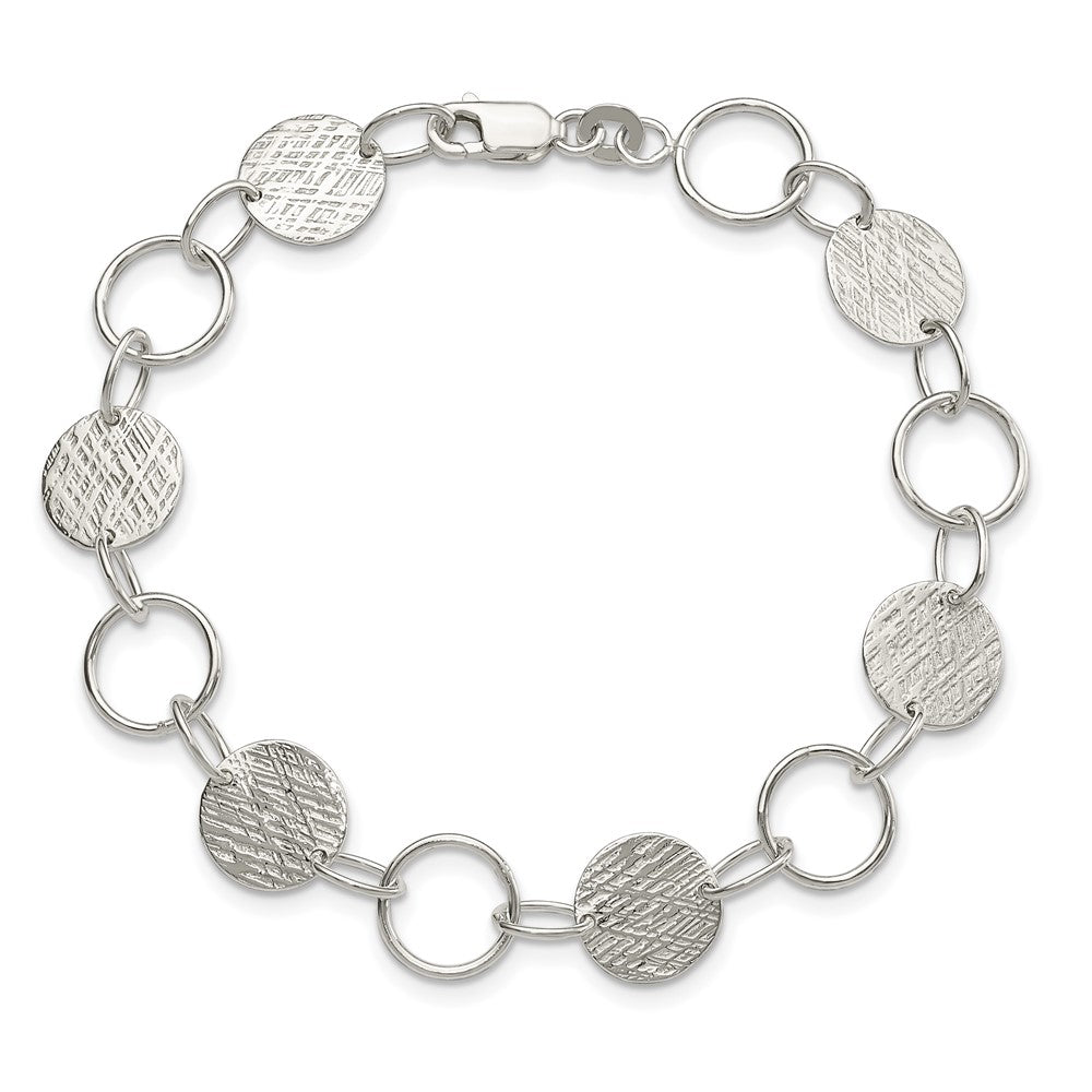 Sterling Silver Fancy Circle Bracelet QG2341-7.5