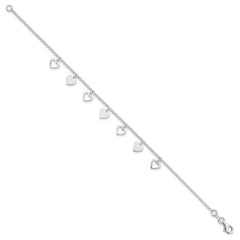 Sterling Silver w/ Hearts Bracelet QG2352-7.5