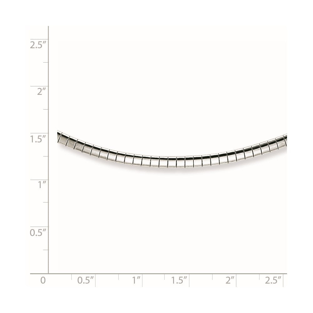 Sterling Silver Rhodium-plated 2mm with 2 inch Extention Cubetto Chain QG2550R-16
