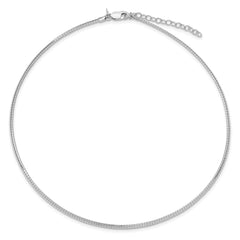 Sterling Silver Rhodium-plated 2mm with 2 inch Extention Cubetto Chain QG2550R-16