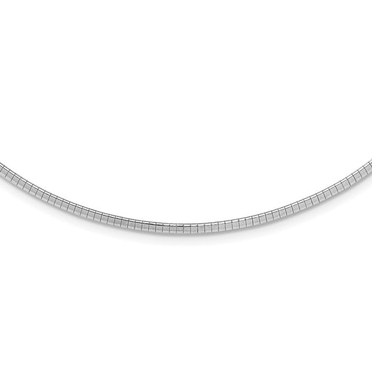 Sterling Silver Rhodium-plated 2mm with 2 inch Extention Cubetto Chain QG2550R-16
