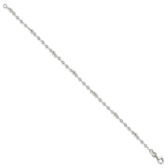 Sterling Silver Polished Fancy Bead Bracelet QG2992-7.5