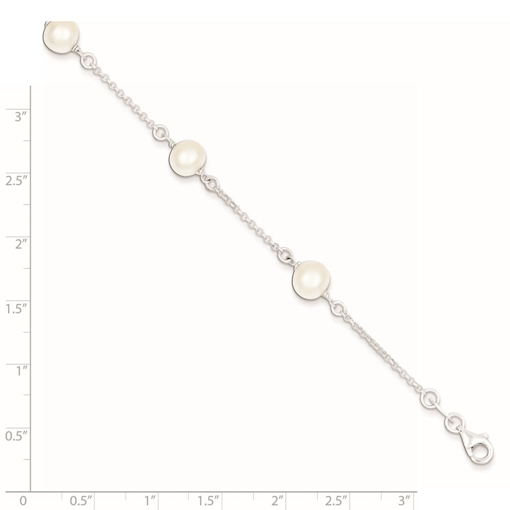 Sterling Silver FW Cultured Pearl Bracelet QG2996-7.25