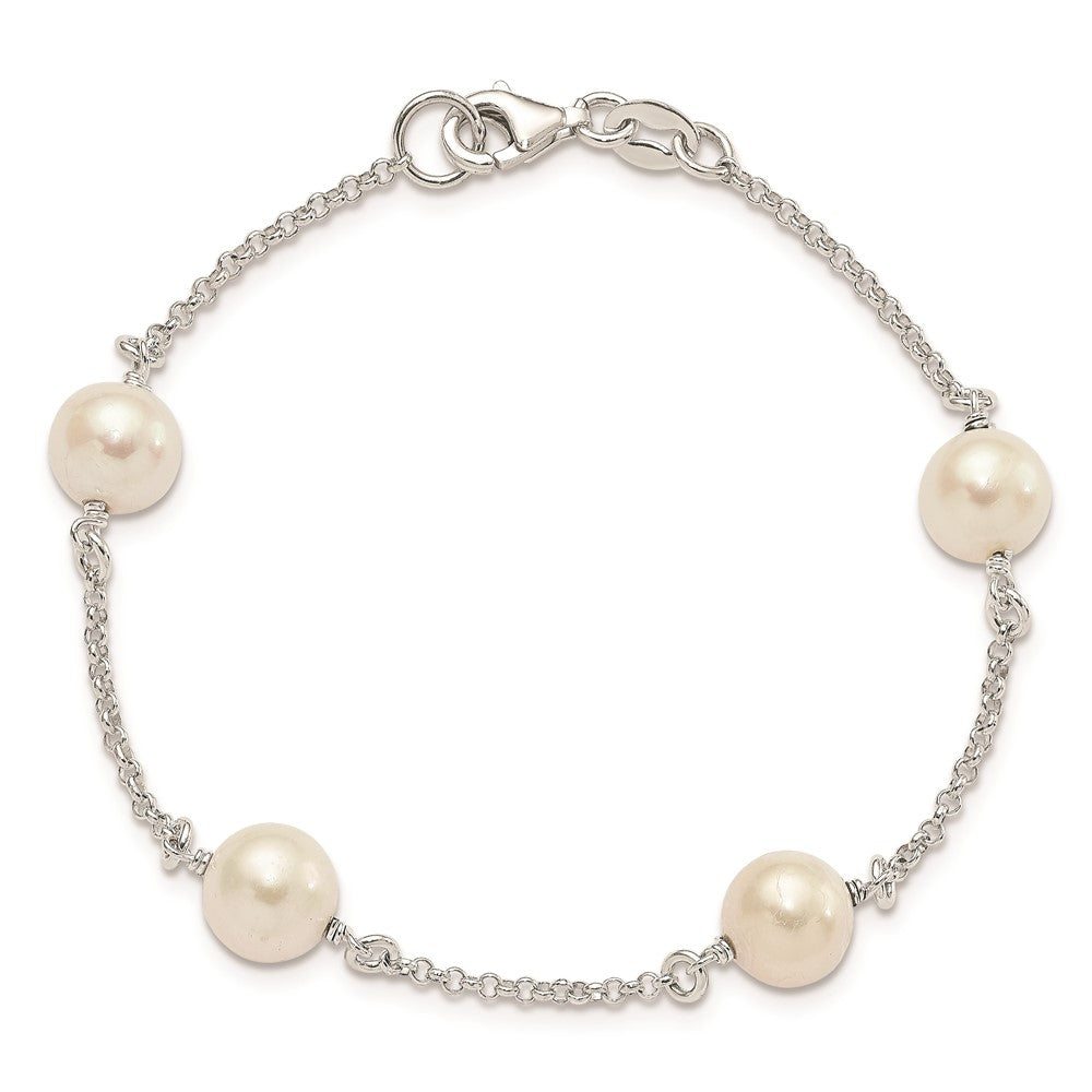 Sterling Silver FW Cultured Pearl Bracelet QG2996-7.25