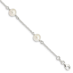 Sterling Silver FW Cultured Pearl Bracelet QG2996-7.25
