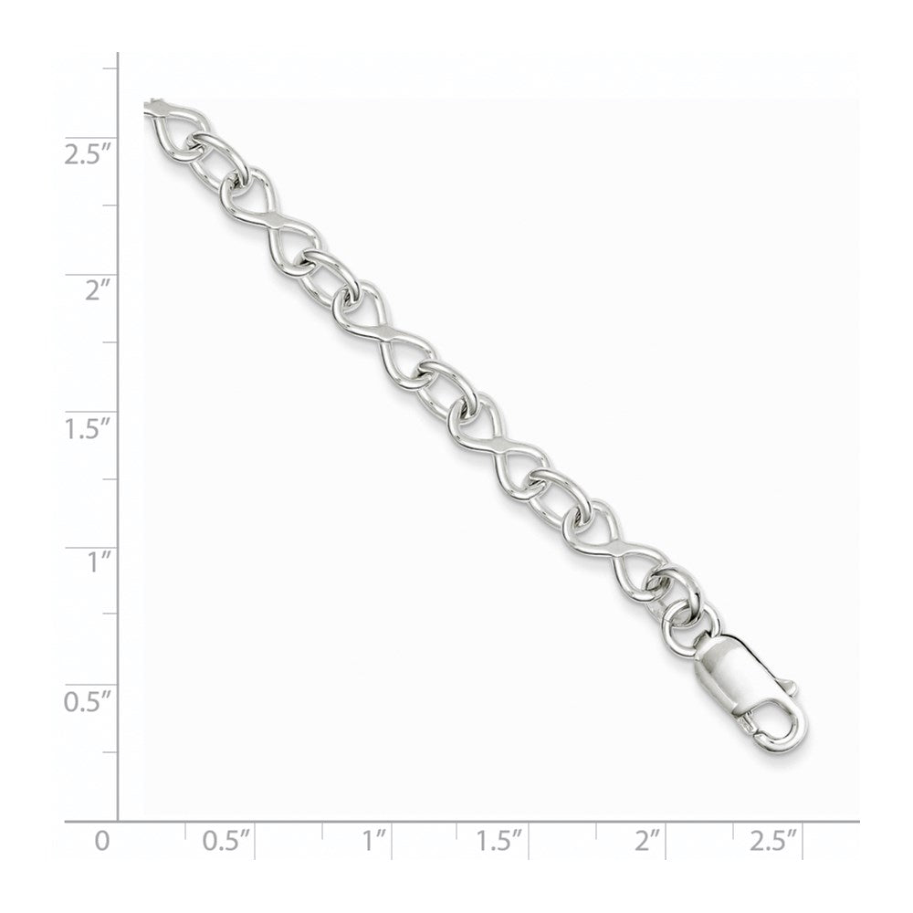Sterling Silver Polished Fancy Link Bracelet QG3025-7.5